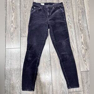GAP Women's Dark Blue Velvet High Rise Skinny Jeans
